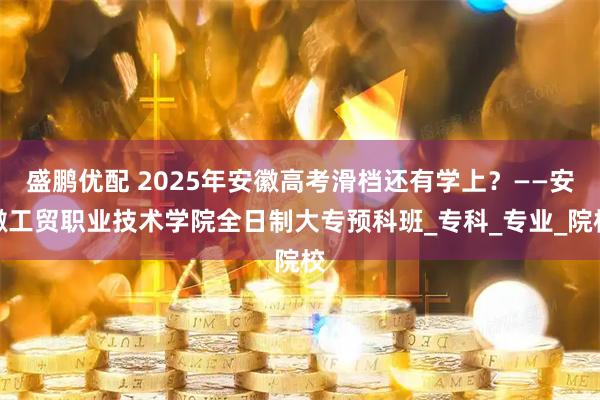 盛鹏优配 2025年安徽高考滑档还有学上？——安徽工贸职业技术学院全日制大专预科班_专科_专业_院校