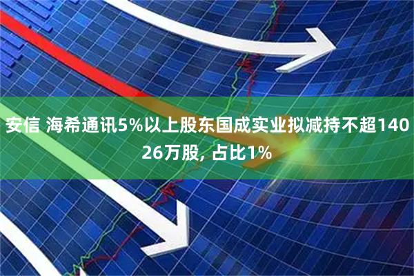 安信 海希通讯5%以上股东国成实业拟减持不超14026万股, 占比1%